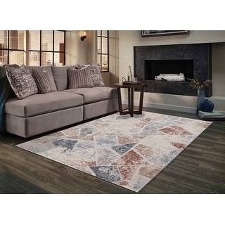 MDA Rugs Vlora Collection Modern Abstract Geometric Triangle Multi ...
