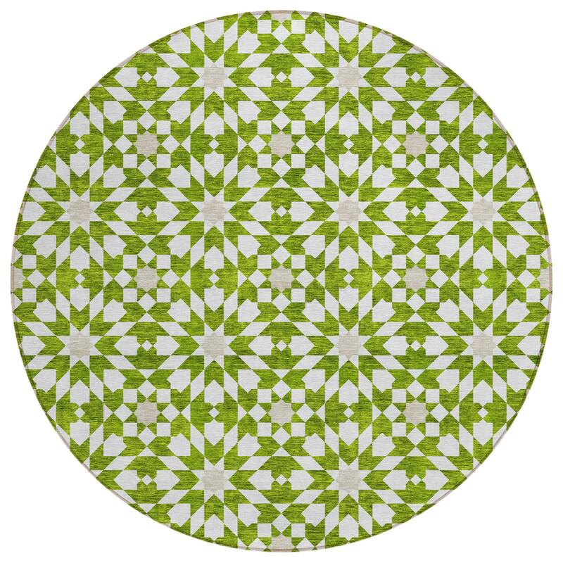 HomeRoots Floral Medallion Transitional Rectangle Outdoor Rug