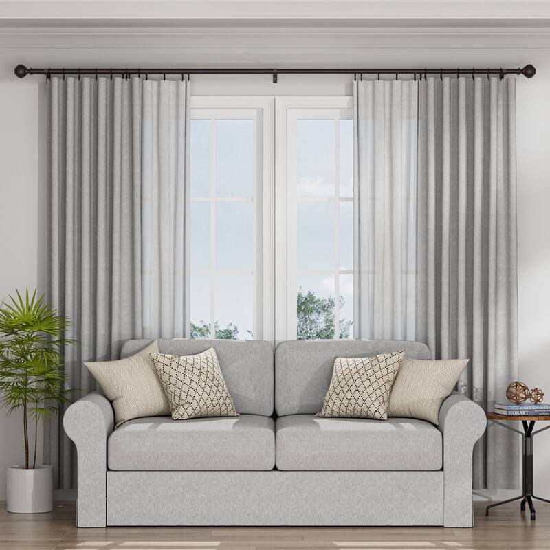 KAWOTI Adjustable Double Curtain Rod