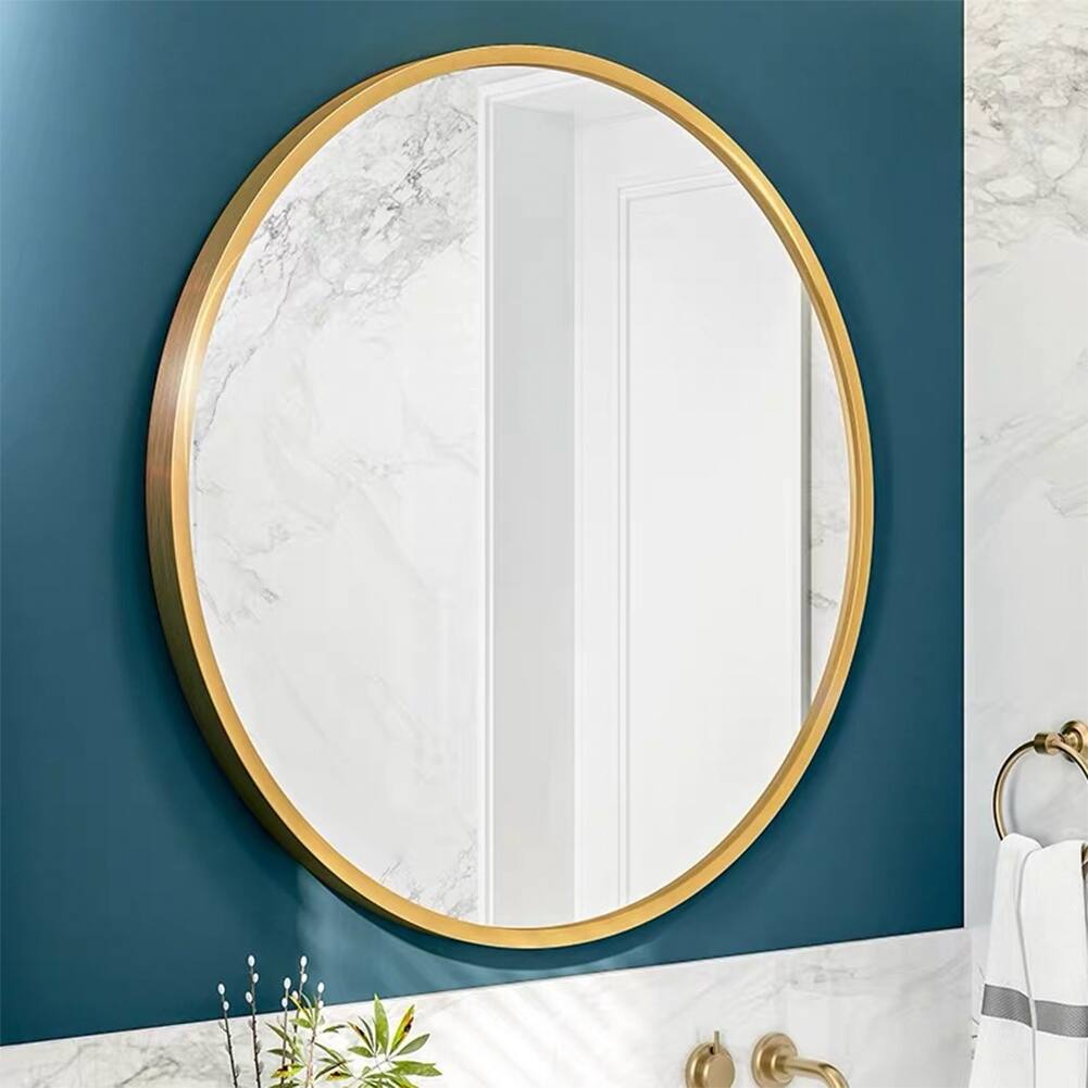 24" Wall Circle Mirror Large Round Gold