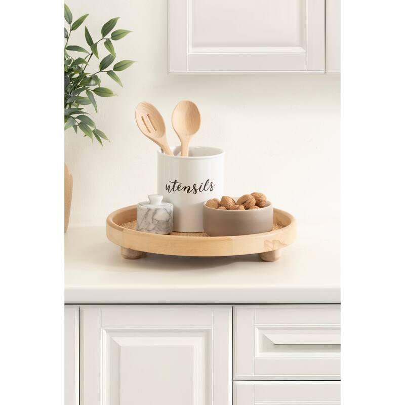 Kate and Laurel Planche Round Woven Tray