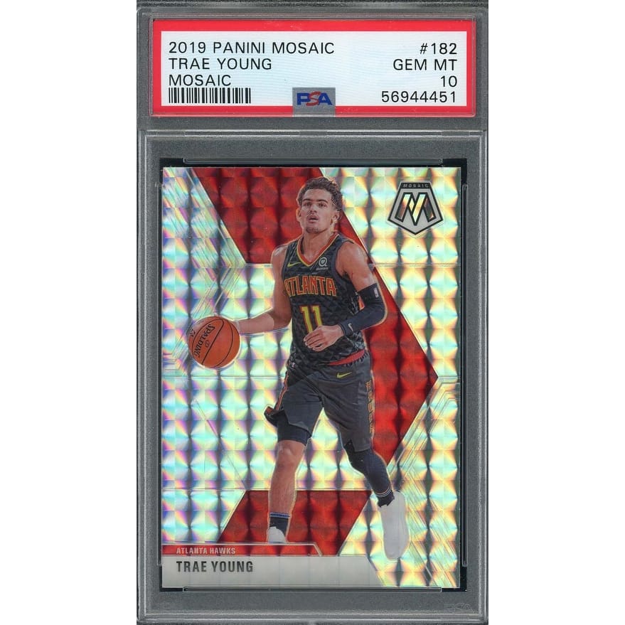 Trae Young 2019 Panini Mosaic Mosaic Basketball Card #182 Graded PSA 10 - 8'6" x 11'6"