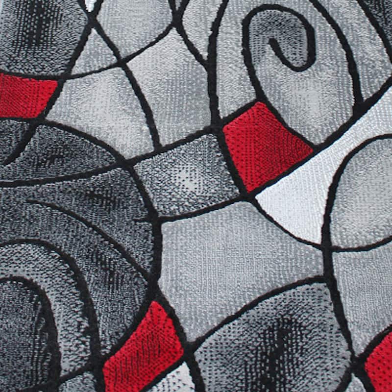 Modern Olefin Accent Area Rug - Abstract Pattern