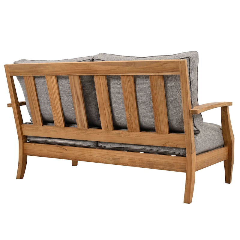 SAFAVIEH Couture Martinique Wood Patio Loveseat - 56"W x 35"D x 32"H
