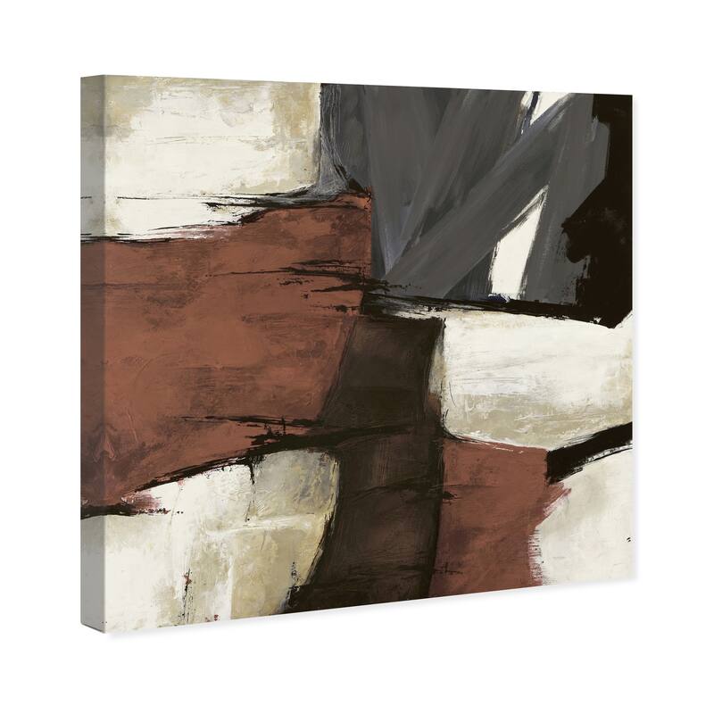 Wynwood Studio Abstract Sai - Rubrum 1SN767 bronze Brown and Cream White Modern & Contemporary Wall Art Canvas Print