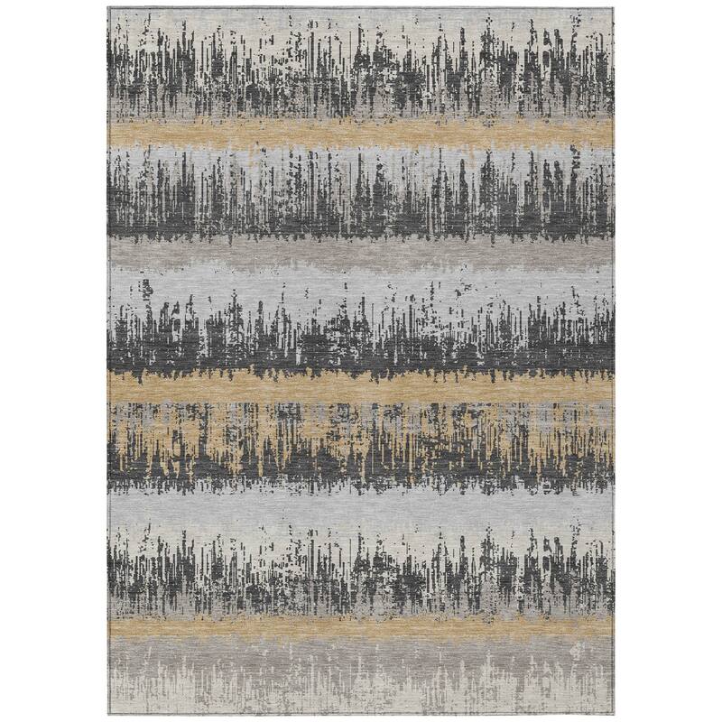 Machine Washable Indoor/ Outdoor Abstract Ombre Chantille Rug