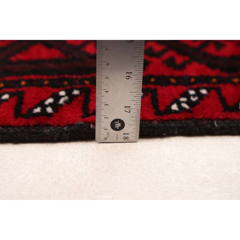 ECARPETGALLERY Hand-knotted Teimani Red Wool Rug - 3'2 x 6'3