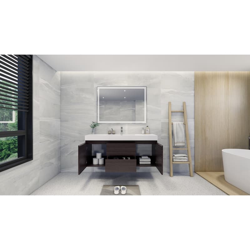 Baillie 60'' Wall-Mounted Vanity with Single Reinforced Acrylic Sink