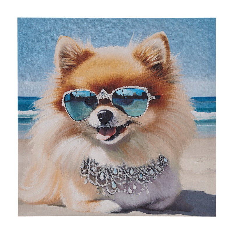Madison Park Beach Dogs Canvas Wall Art