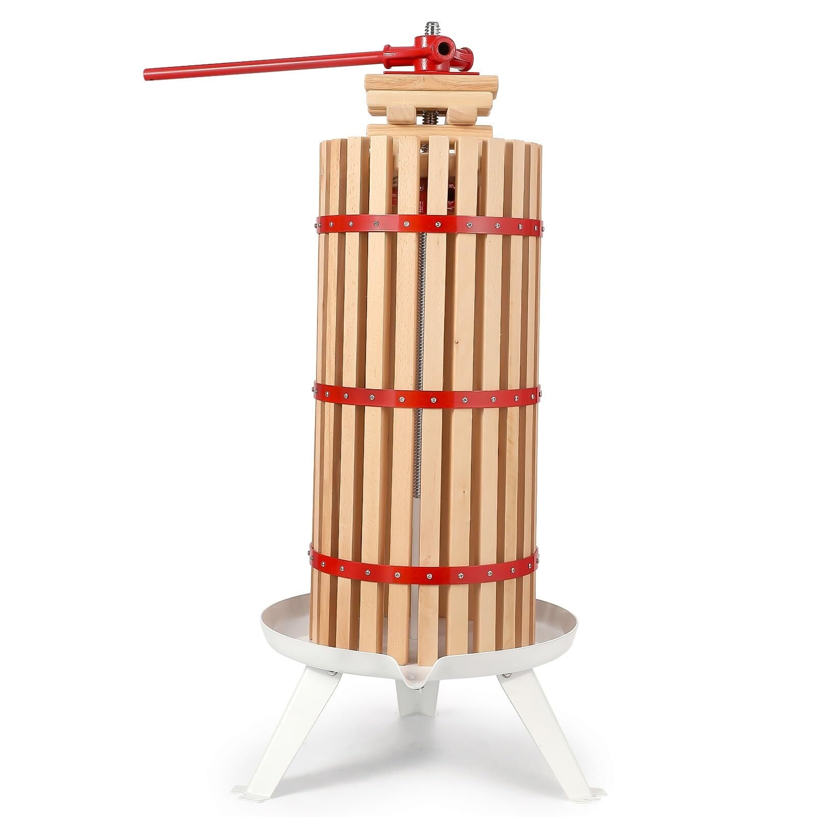 Manual Fruit Wine Press, Wood and Steel Fruit Wine Press With T-Handle