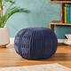 Yuny Handcrafted Modern Fabric Pouf by Christopher Knight Home - Navy Blue
