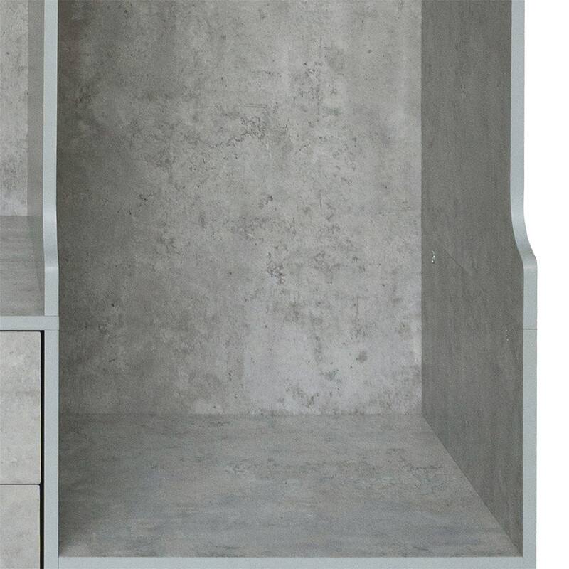 Open Style Wardrobe Closet with 3 Large Storage Drawers and Hanging Rods, Modern Armoire Clothing Organizer with Storage Shelves