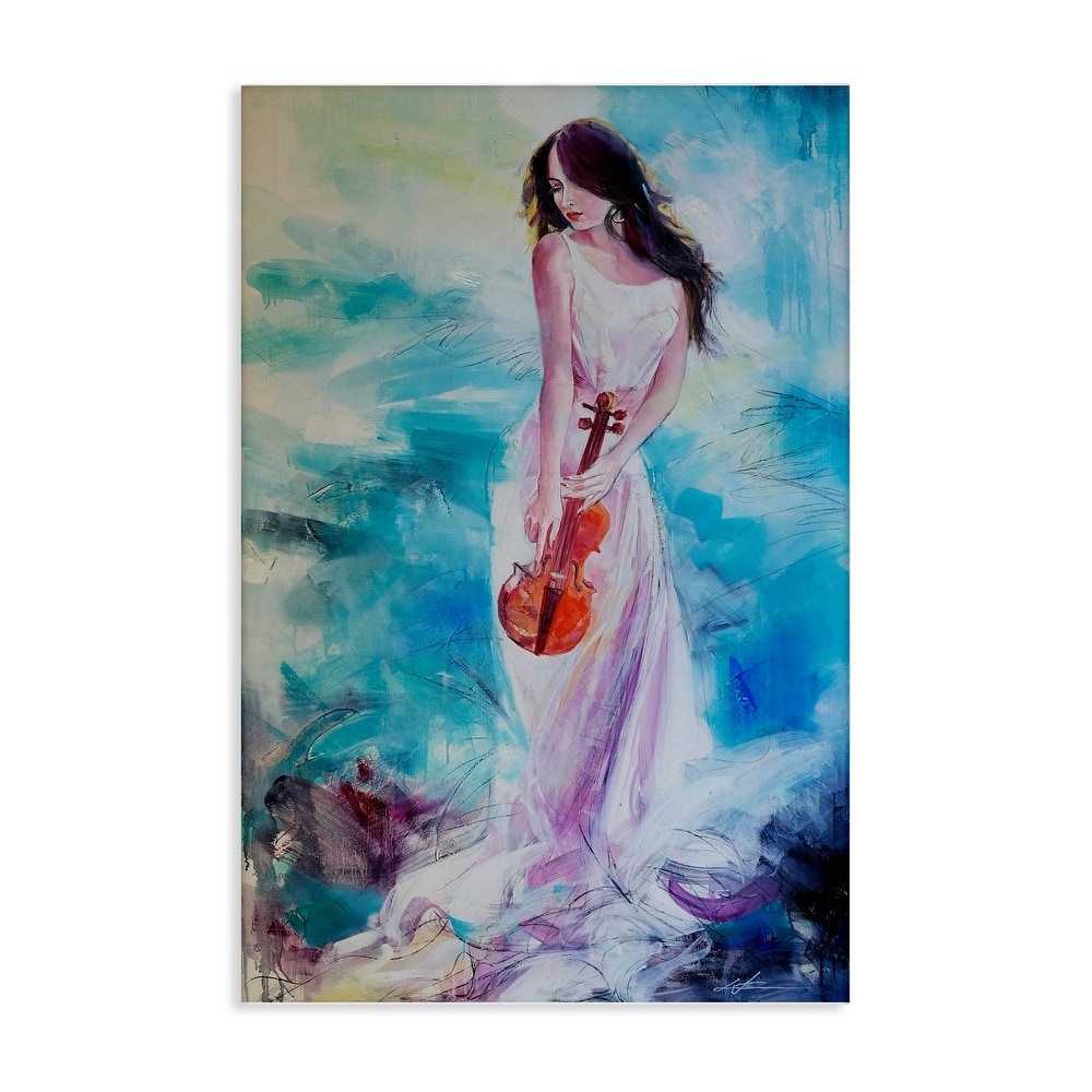 Stupell Elegant Woman with Violin Canvas Wall Art Design By Lucille Lee