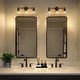 preview thumbnail 5 of 10, Modern Black Farmhouse 3-Light Bathroom Vanity Light Cylinder Glass Wall Sconce - L 22" x W 7.1" x H 9.6"