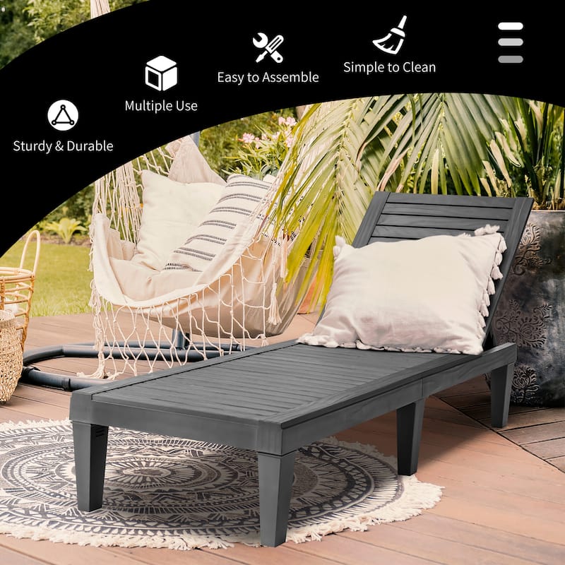 Costway Patio Lounge Chair Chaise Recliner Weather Resistant