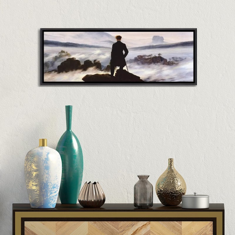 iCanvas "The Wanderer Above The Sea of Fog" by Caspar David Friedrich Framed