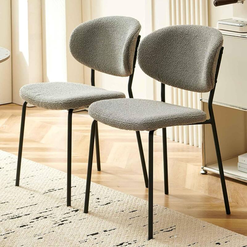 Howtai Round Kitchen Dining Chairs Upholstered,Metal Legs
