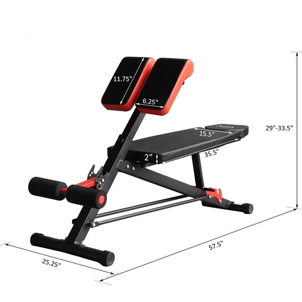 Soozier Adjustable Hyper Extension Multifunction Workout Bench