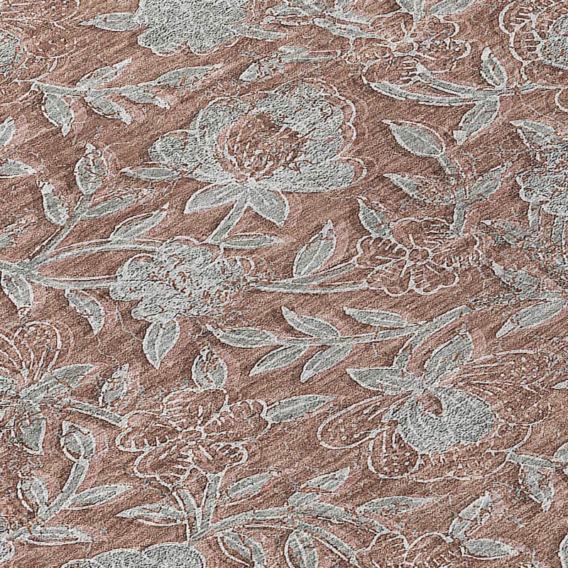 Machine Washable Indoor/ Outdoor Chantille Floral Rug
