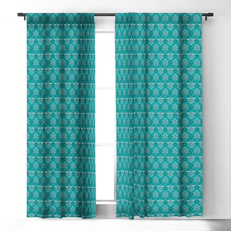 Blackout Saffreya Turquoise Made-to-Order Curtain Panel (One Panel)