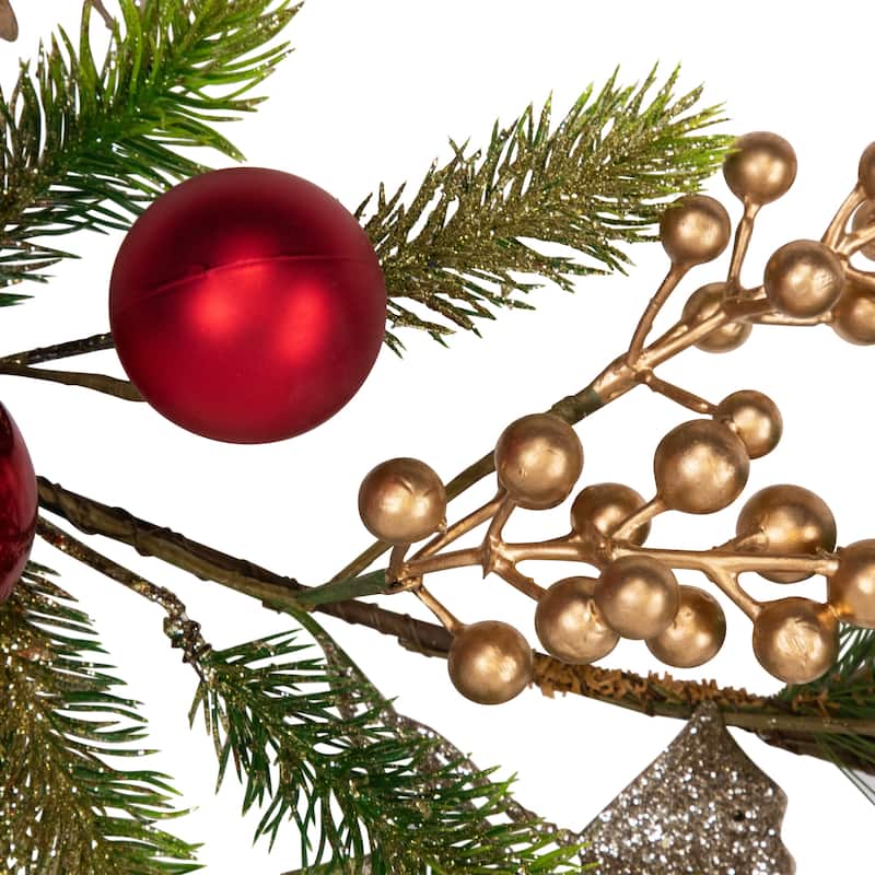 Ball Ornaments Glittered Artificial Christmas Garland - 5' x 10" - Unlit