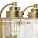 preview thumbnail 6 of 10, Northlake Collection Two-Light Vintage Brass Clear Glass Transitional Bath Light - 15.5 in x 7.5 in x 8 in
