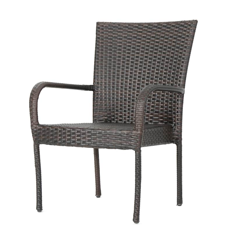 Christopher Knight Home Lambert Outdoor Wicker and Wood Expandable Rectangular Dining Set