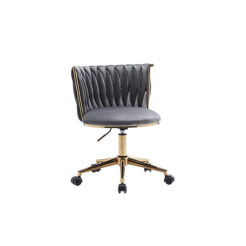 Modern/Luxury Upholstered Adjustable Swivel Office Chair with Wheels