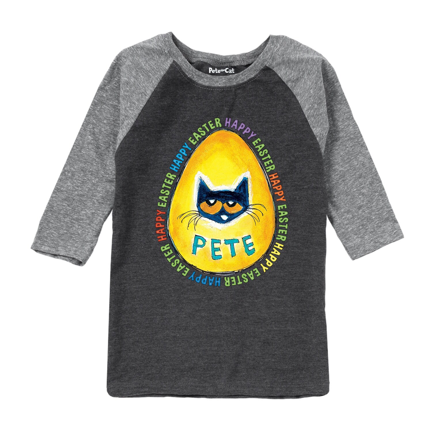Shop Pete The Cat Pete Good Egg Youth Raglan Heather Charcoal