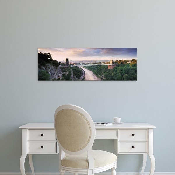 Easy Art Prints Panoramic Image 'Clifton Suspension Bridge, Avon Gorge, Avon River, Bristol, England' Canvas Art