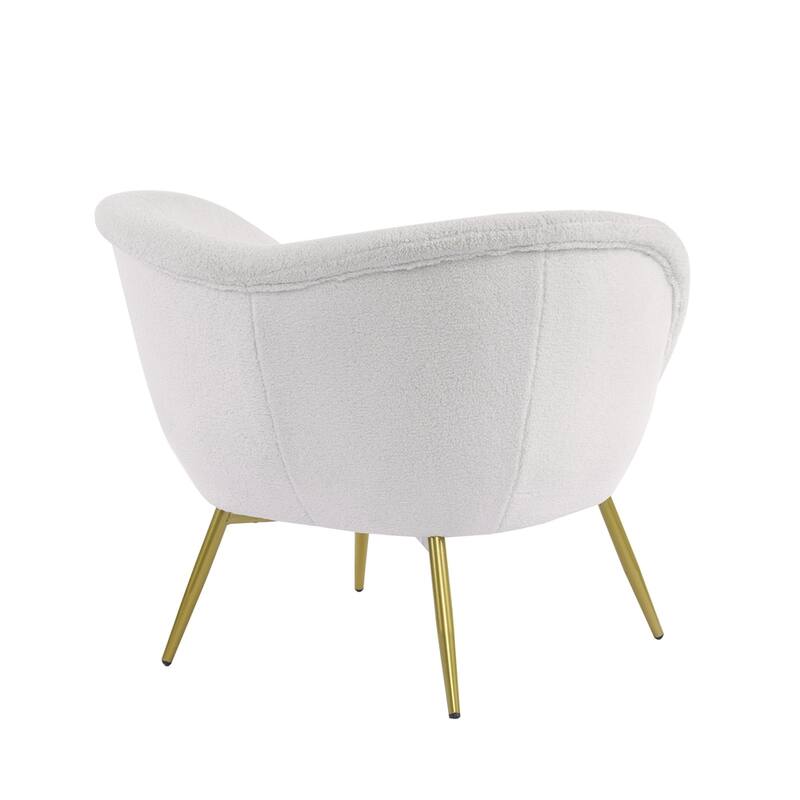 Lounge Chair for Bedroom with Gold Metal Legs