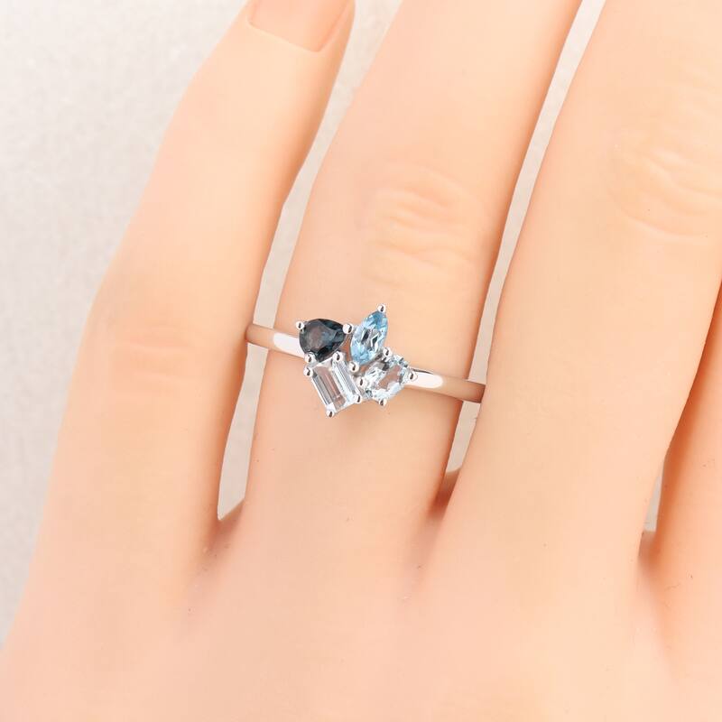 Miadora Multi-Gem Cluster Ring Sterling Silver