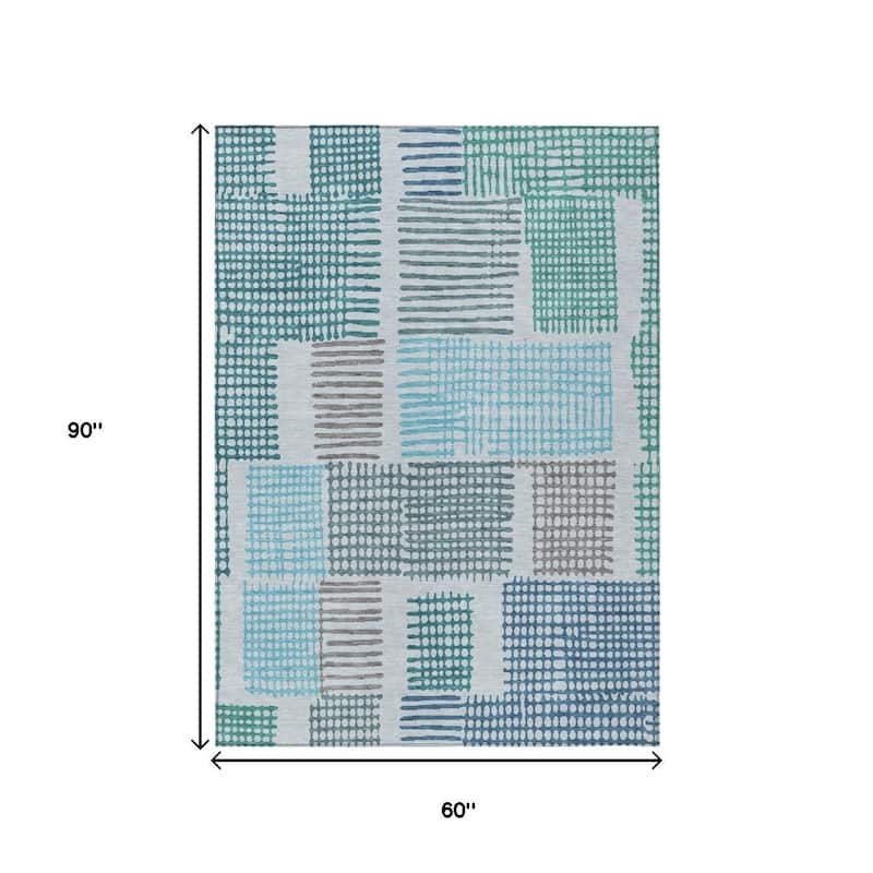 HomeRoots Geometric Transitional Rectangle Outdoor Rug