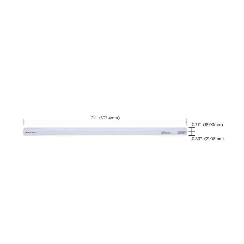 8 Watt 21-Inch LED Under Cabinet 30K/40K/50K CCT Selectable White Finish
