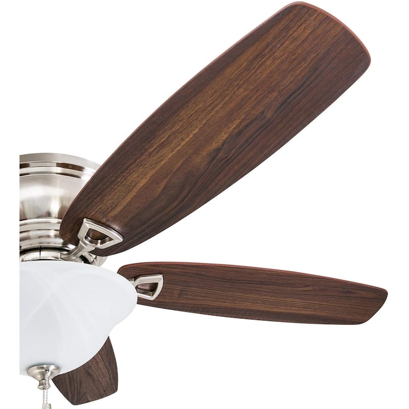 52" Honeywell Glen Alden Brushed Nickel LED Indoor Ceiling Fan with Light & Pull Chain