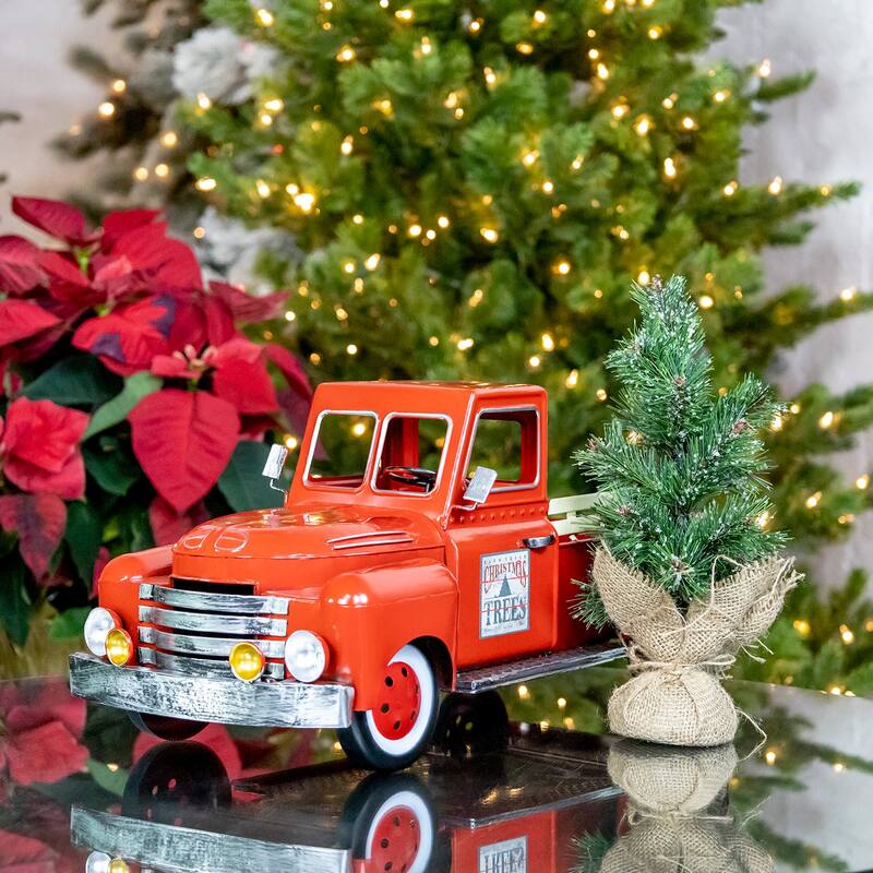 Red Metal Truck Decoration 18" - 18"x8.75"x9"