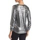 Le Gali Womens Maura Pullover Top Metallic Ruched - Thumbnail 2