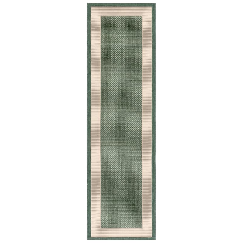 SAFAVIEH Courtyard Sherrie Border Indoor/ Outdoor Waterproof Patio Backyard Rug