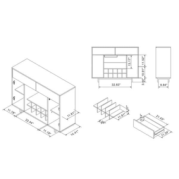 Furniture of America Pike Oak 47-inch Multi-storage Buffet