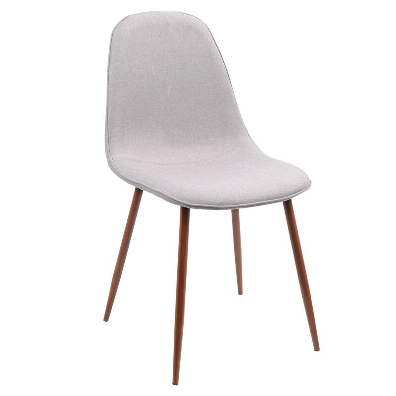 Pebble Mid-Century Modern Upholstered Accent / Dining Chair (Set of 2) - Grey Fabric