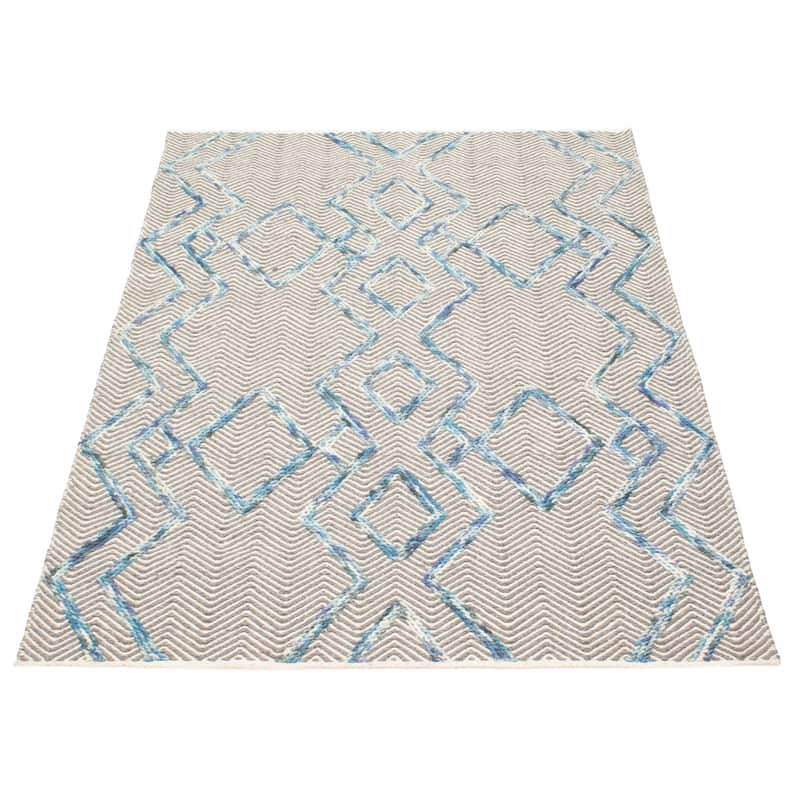 ECARPETGALLERY Braid weave Sienna Grey Wool Rug - 5'0 x 7'11