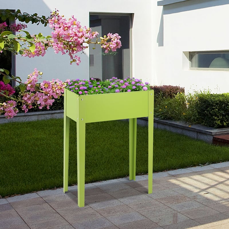 Costway 24'' x12'' Outdoor Elevated Garden Plant Stand Raised Tall