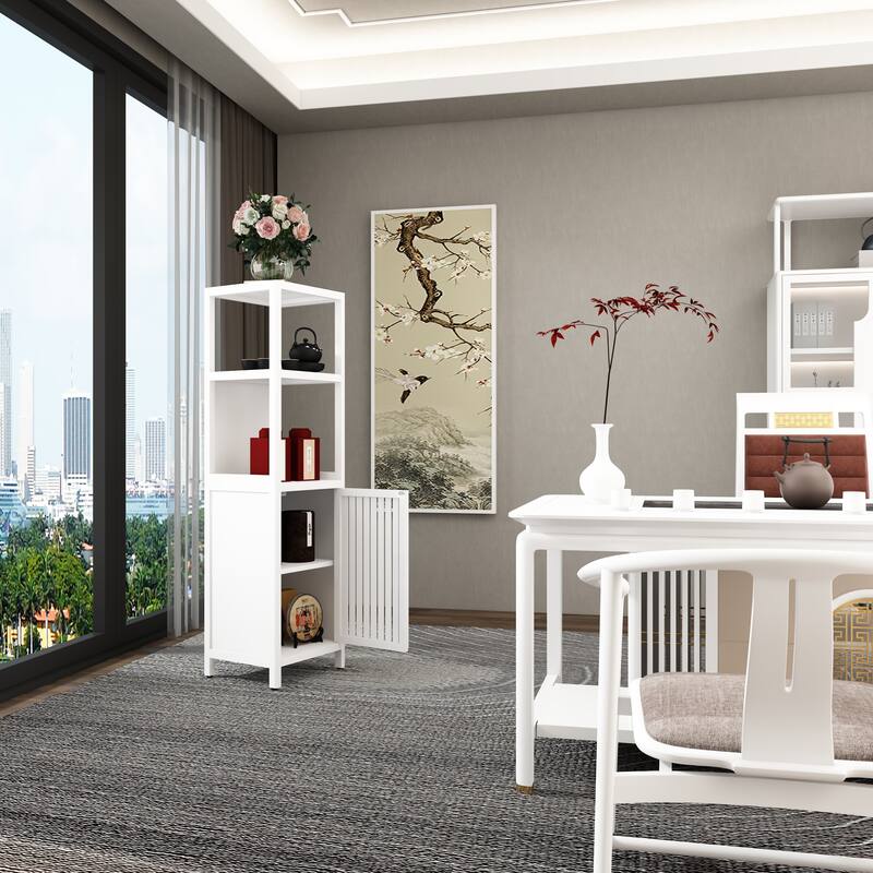 Large capacity multifunctional bamboo storage cabinet