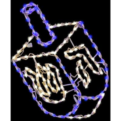 Fraser Hill Farm 32"H x 20"W Hanukkah Dreidel LED, Outdoor Decor
