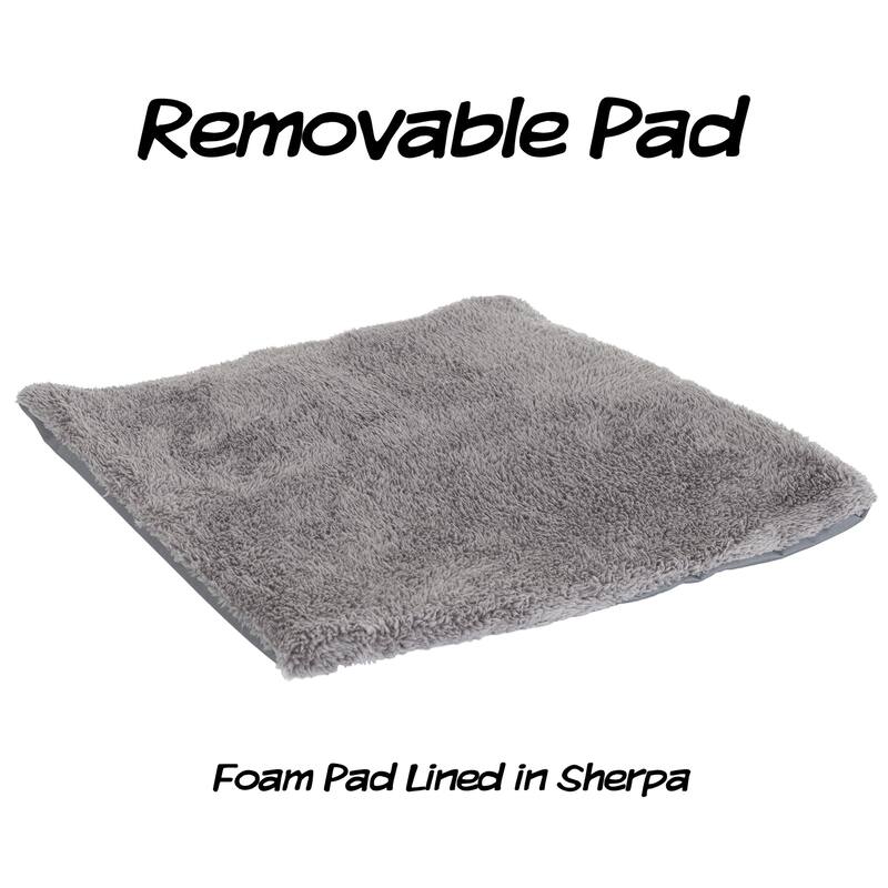 PETMAKER Covered Dog Bed with Removable Sherpa Pad for Pets 35lbs