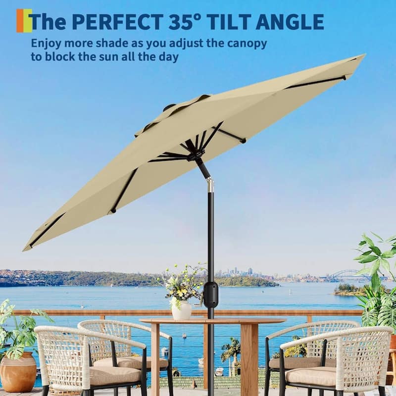 9FT UV Protection Patio Table Umbrella Outdoor for Garden, Pool, Deck, Backyard
