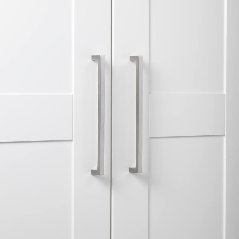 GlideRite 5-Pack 8-3/4 in. Center Satin Nickel Solid Square Bar Pulls - Satin Nickel