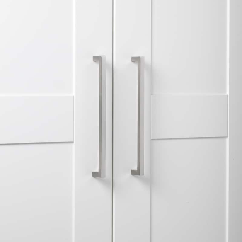 Gliderite 7.56-inch CC Solid Square Cabinet Bar Pull Handle Satin Nickel (Pack of 10 or 25)