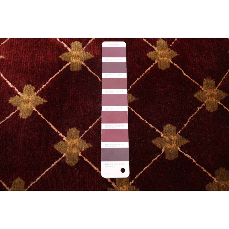 ECARPETGALLERY Hand-knotted Opulence Dark Red Wool Rug - 2'7 x 9'7