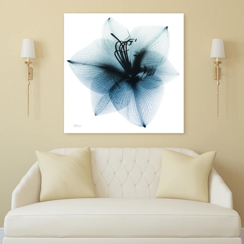 "Glacial Amaryllis" Frameless Free Floating Tempered Glass Panel Graphic Wall Art